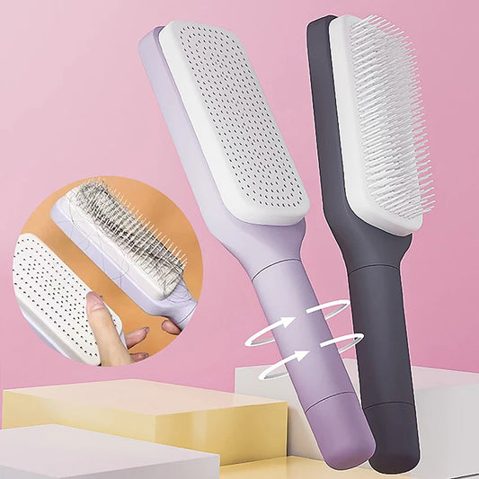 One Key Cleaning Hairbrush