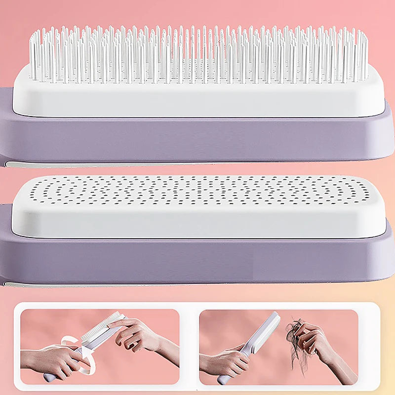 One Key Cleaning Hairbrush